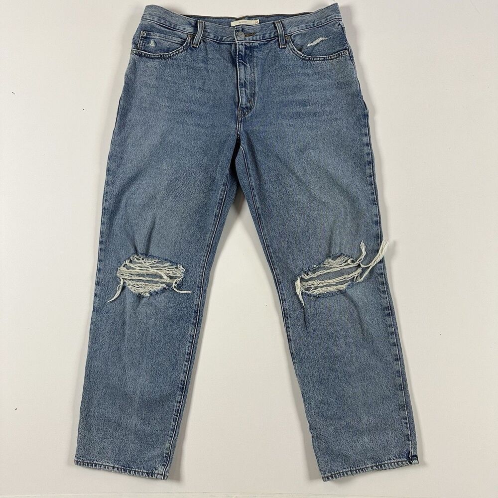 Levi's '94 Baggy Womens Jeans Blue Denim Straight Leg Size 32 Loose Distressed